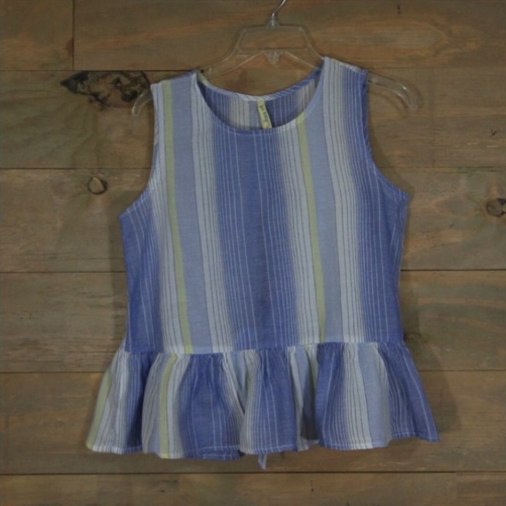 BOHO Striped Yellow and White TOP